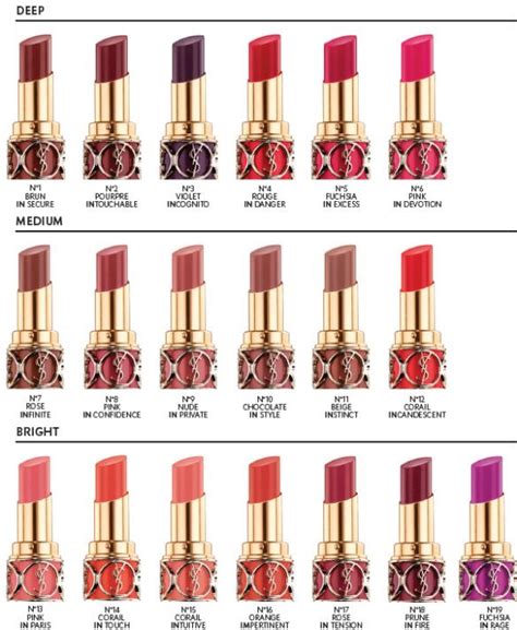 ysl lipstick maker|ysl lipstick color chart.